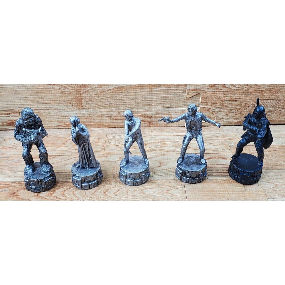 Star Wars Silver Black Lot of 5 Chess Pieces 2005 LFL